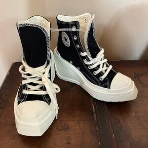 Converse Black and White Platform Sneakers